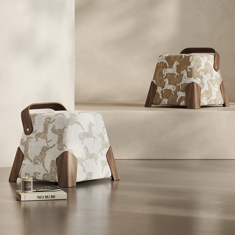American light luxury cream style shoe bench Italian minimalist designer